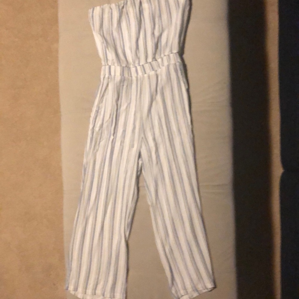 Strapless Striped Romper/Jumpsuit